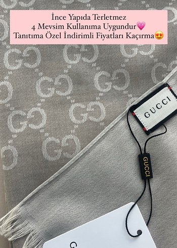 Gucci Gucci Bej Yün İpek Şal