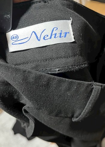 Siyah kumaş kapri Pantolon - Görsel 6