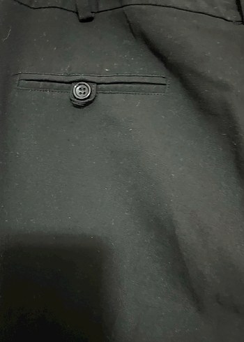 Siyah kumaş kapri Pantolon - Görsel 4