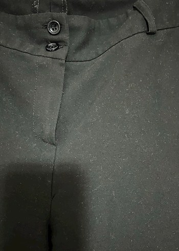 Siyah kumaş kapri Pantolon - Görsel 2