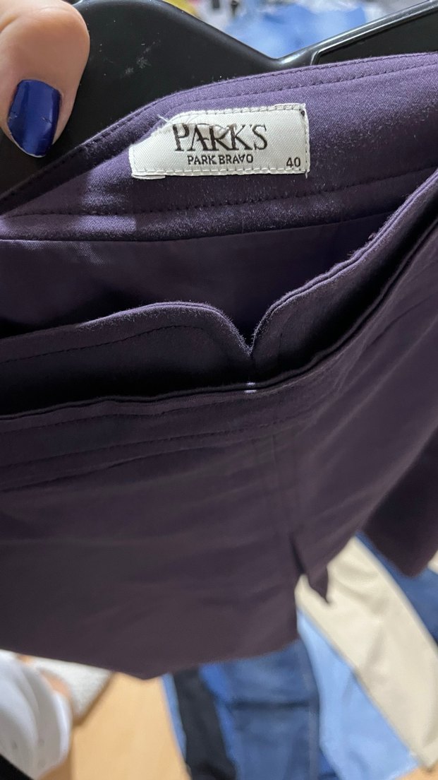 Düğmeli Mor Etek - Görsel 5