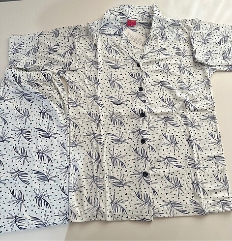 m Beden Pijama Takımı, Gömlek Pantalon Set Pamuk