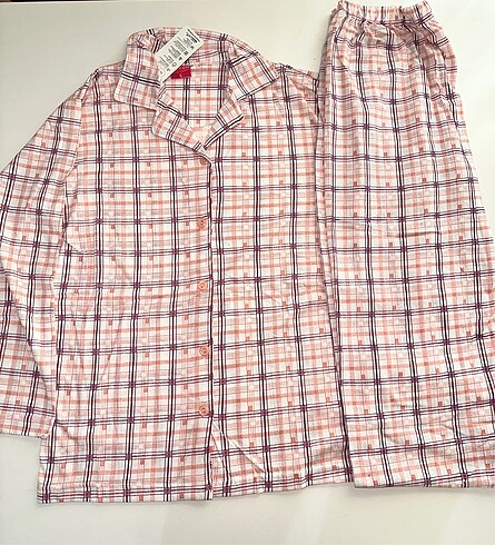 m Beden çeşitli Renk Pijama Takımı, Gömlek Pantalon Set Pamuk