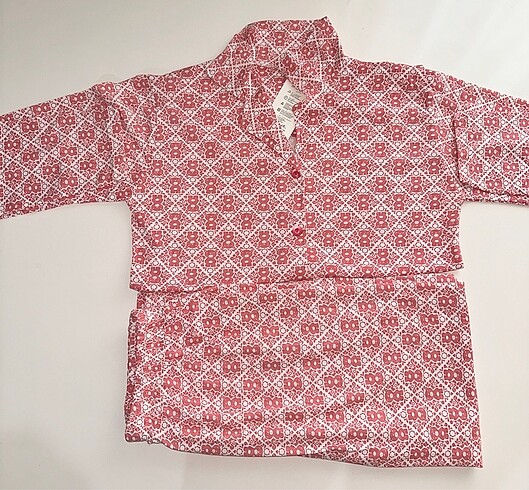 l Beden çeşitli Renk Pijama Takımı, Gömlek Pantalon Set Pamuk