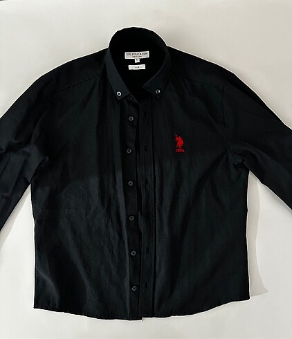 US POLO ASSN SİYAH PAMUK ERKEK GÖMLEK