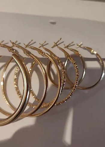  Beden altın Renk Altın Mini Halka Kadın Küpe Seti 12 Parça