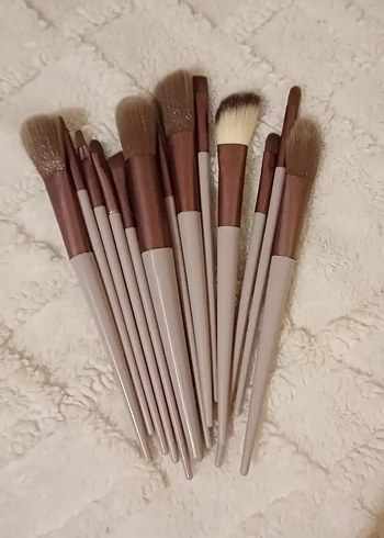 13 Parça Kahverengi Profesyonel Makyaj Fırçası Seti - Görsel 7