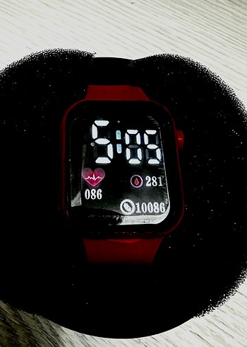  Beden Renk Kırmızı Dijital LED Ekranlı Akıllı Saat Watch