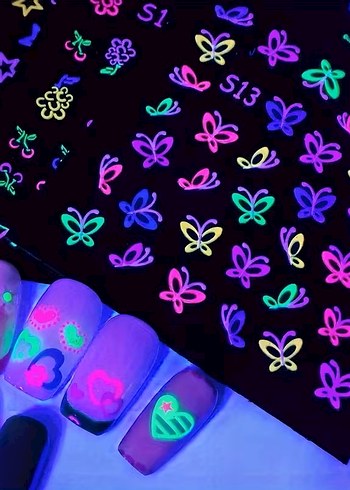 600 Adet Premium 3D Neon Tırnak Çıkartması Tırnak Sticker - Görsel 5