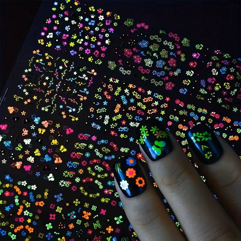 300 Adet 3D Neon Premium  Tırnak Süslemeleri Tırnak Çıkartmaları - Görsel 3