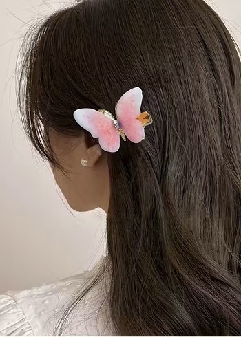 12 ADET Çiçekli Boncuklu Bohem Kelebek Kadın ve Çocuk Toka Seti - Görsel 3