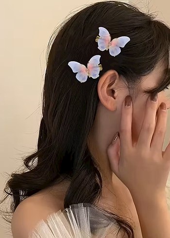 12 ADET Çiçekli Boncuklu Bohem Kelebek Kadın ve Çocuk Toka Seti - Görsel 4