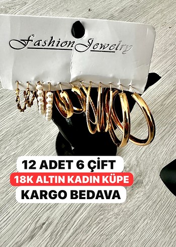 12 ADET Altın Kadın Küpe Seti Kadın Takı Set