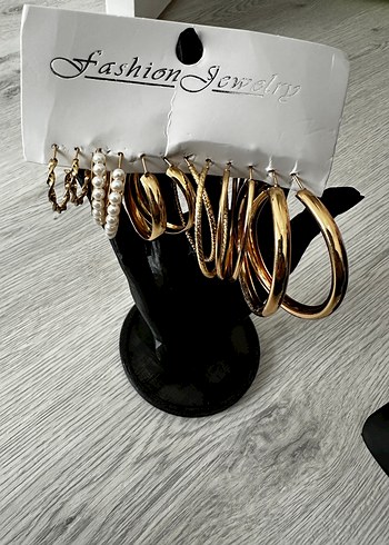 12 ADET Altın Kadın Küpe Seti Kadın Takı Set - Görsel 2