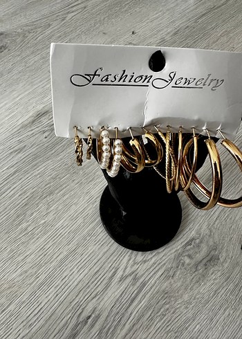 12 ADET Altın Kadın Küpe Seti Kadın Takı Set - Görsel 4