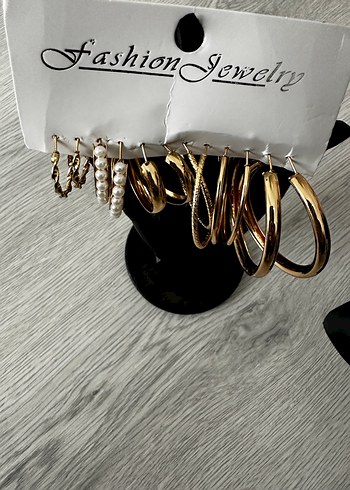 12 ADET Altın Kadın Küpe Seti Kadın Takı Set - Görsel 6