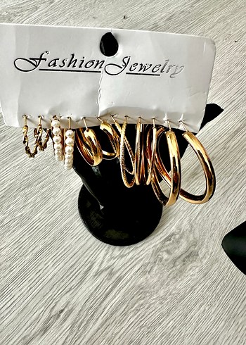 12 ADET Altın Kadın Küpe Seti Kadın Takı Set - Görsel 5