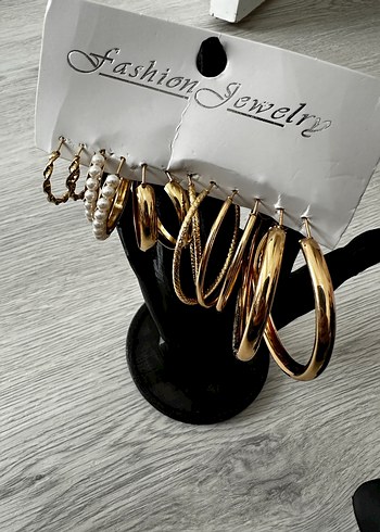 12 ADET Altın Kadın Küpe Seti Kadın Takı Set - Görsel 3