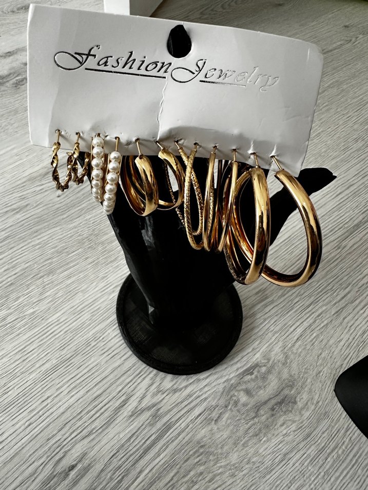 12 ADET Altın Kadın Küpe Seti Kadın Takı Set - Görsel 2