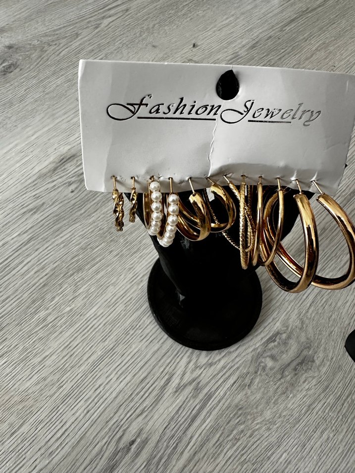 12 ADET Altın Kadın Küpe Seti Kadın Takı Set - Görsel 4