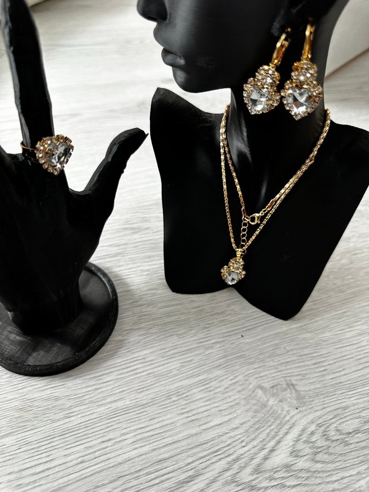 Zincir Detaylı Altın Renkli Kadın Takı Seti - Görsel 5