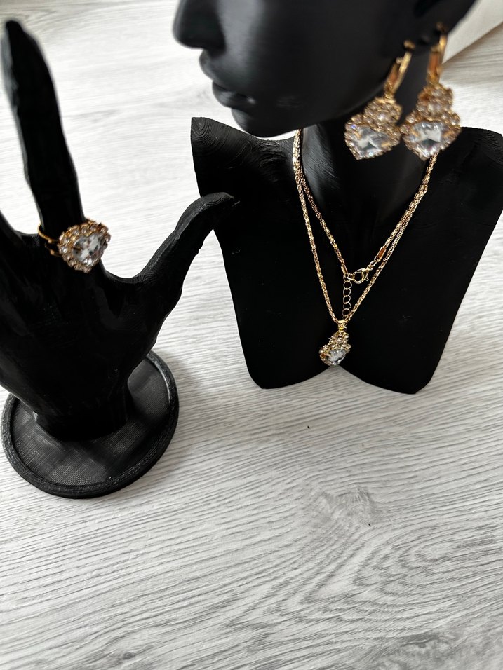 Zincir Detaylı Altın Renkli Kadın Takı Seti - Görsel 4