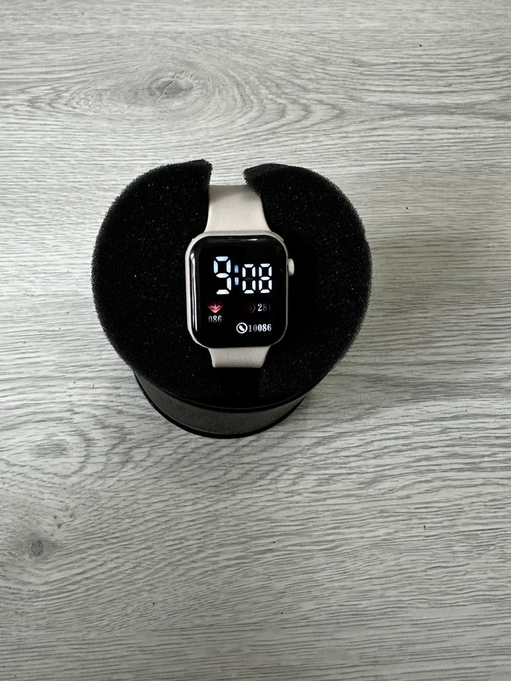 Akıllı Saat Krem Kordon Digital Analog Ekran Watch Unisex Model - Görsel 5