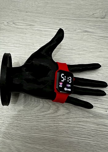 Akıllı Saat Kırmızı Kordon Digital Analog Ekran Watch Unisex - Görsel 8