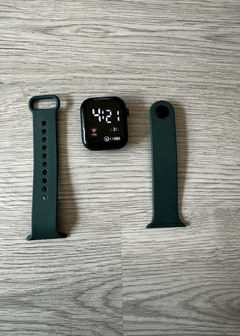 Haki Kordon Akıllı Saat, Dijital Ekranlı Watch Unisex Model - Görsel 11