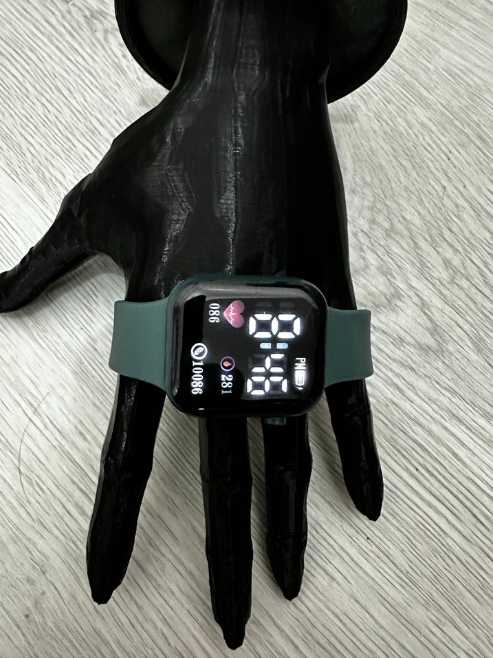 Haki Kordon Akıllı Saat, Dijital Ekranlı Watch Unisex Model - Görsel 4