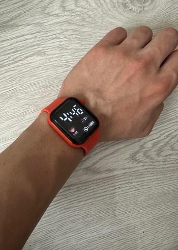 Akıllı Saat Turuncu Kordon Digital Analog Ekran Watch Unisex - Görsel 6