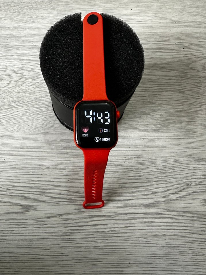 Akıllı Saat Turuncu Kordon Digital Analog Ekran Watch Unisex - Görsel 4