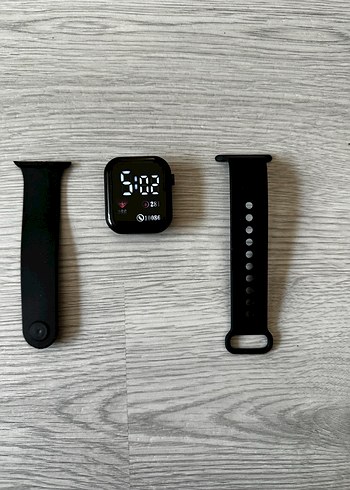 Siyah Kordon Akıllı Saat Digital Analog Ekran Watch Unisex Model - Görsel 10