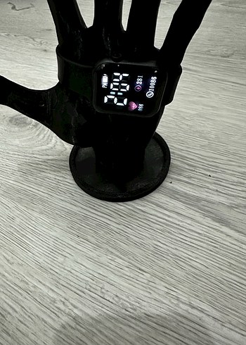 Siyah Kordon Akıllı Saat Digital Analog Ekran Watch Unisex Model - Görsel 3