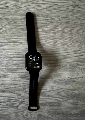 Siyah Kordon Akıllı Saat Digital Analog Ekran Watch Unisex Model - Görsel 9