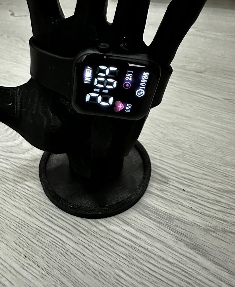 Siyah Kordon Akıllı Saat Digital Analog Ekran Watch Unisex Model - Görsel 2