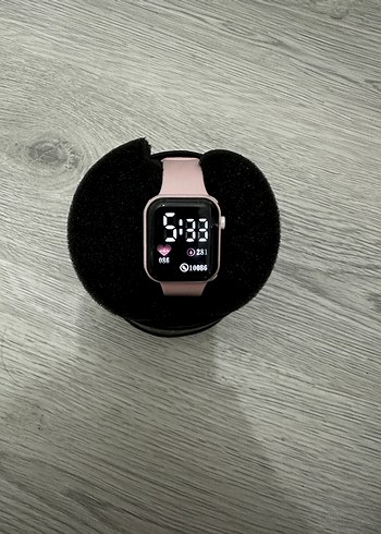 Pembe Kordon Akıllı Saat Digital Analog Ekran Watch - Görsel 4