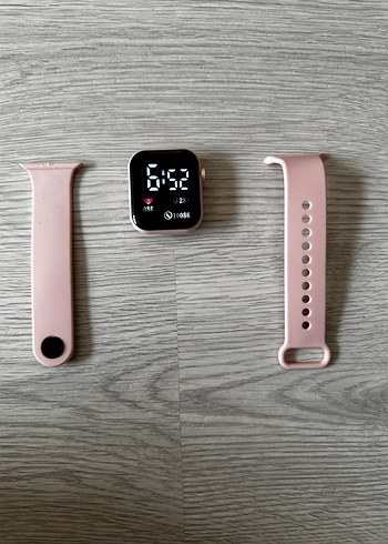 Pembe Kordon Akıllı Saat Digital Analog Ekran Watch - Görsel 10