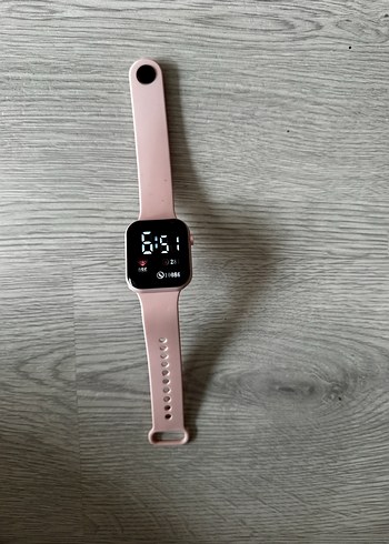 Pembe Kordon Akıllı Saat Digital Analog Ekran Watch - Görsel 9