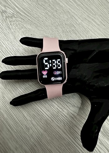 Pembe Kordon Akıllı Saat Digital Analog Ekran Watch - Görsel 2