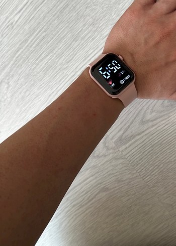 Pembe Kordon Akıllı Saat Digital Analog Ekran Watch - Görsel 8