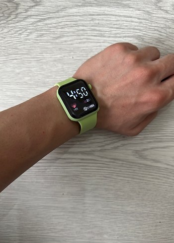 Akıllı Saat Yeşil Kordon Digital Analog Ekran Watch Unisex Model - Görsel 2