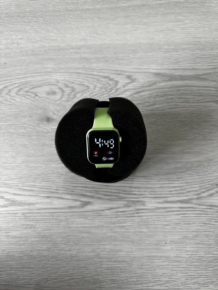 Akıllı Saat Yeşil Kordon Digital Analog Ekran Watch Unisex Model - Görsel 5