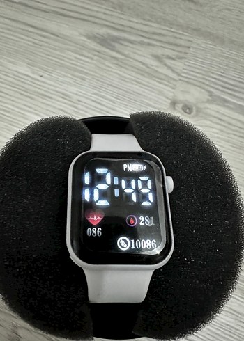 Beyaz Kordon Akıllı Saat Digital Analog Ekran Watch Unisex Model - Görsel 11