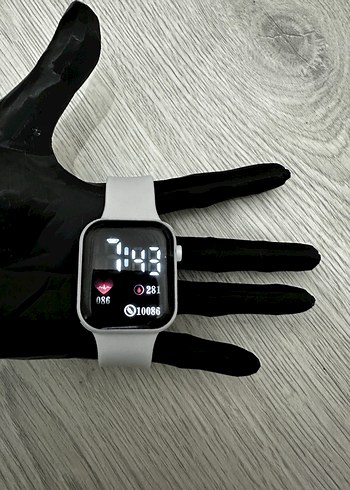 Beyaz Kordon Akıllı Saat Digital Analog Ekran Watch Unisex Model - Görsel 7