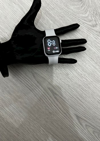 Beyaz Kordon Akıllı Saat Digital Analog Ekran Watch Unisex Model - Görsel 6