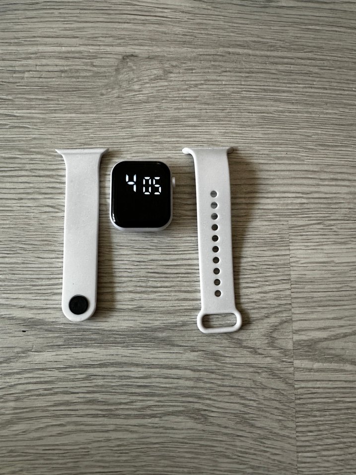 Beyaz Kordon Akıllı Saat Digital Analog Ekran Watch Unisex Model - Görsel 2