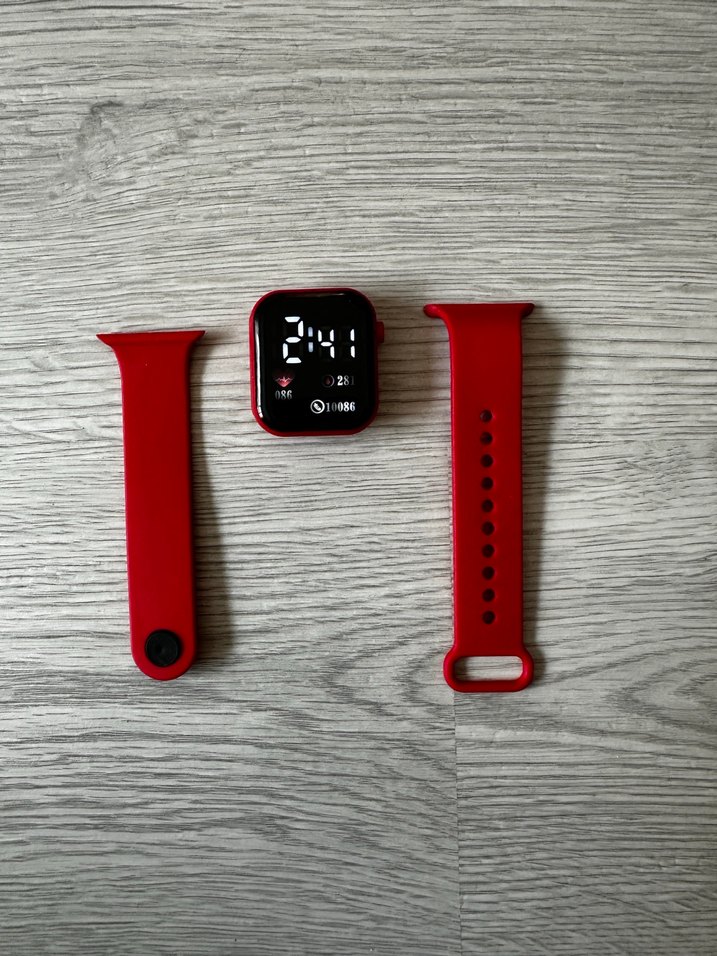 AKILLI SAAT DİGİTAL ANALOG EKRAN WATCH KIRMIZI KORDON - Görsel 2