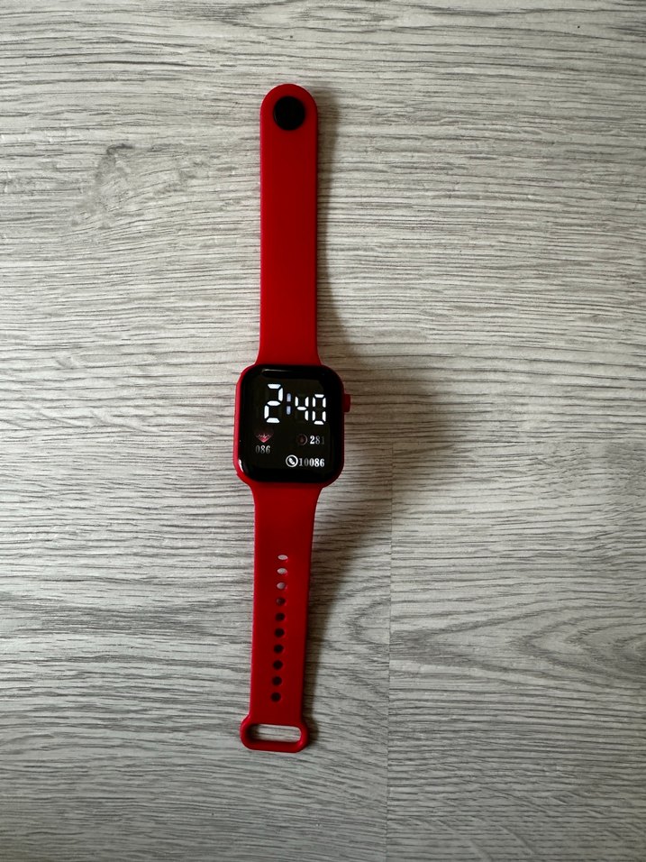 AKILLI SAAT DİGİTAL ANALOG EKRAN WATCH KIRMIZI KORDON - Görsel 3