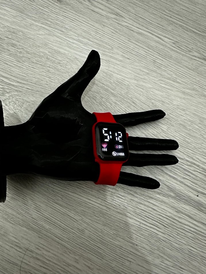 AKILLI SAAT DİGİTAL ANALOG EKRAN WATCH KIRMIZI KORDON - Görsel 5